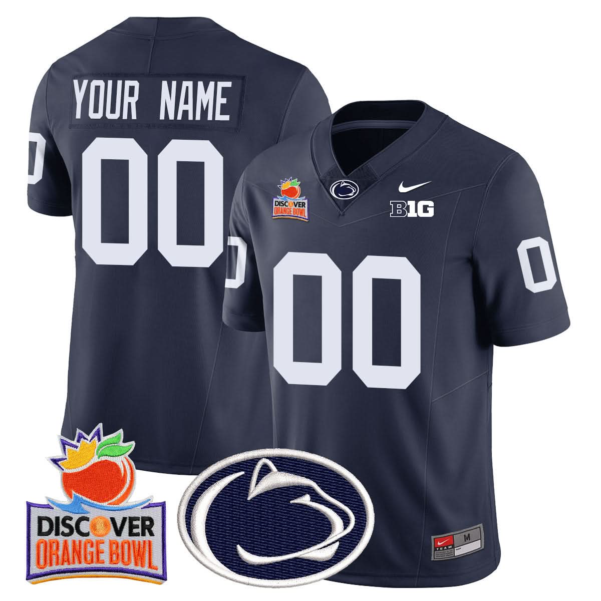 Custom Gender/Name PSU 2024 Orange Bowl Jersey N1