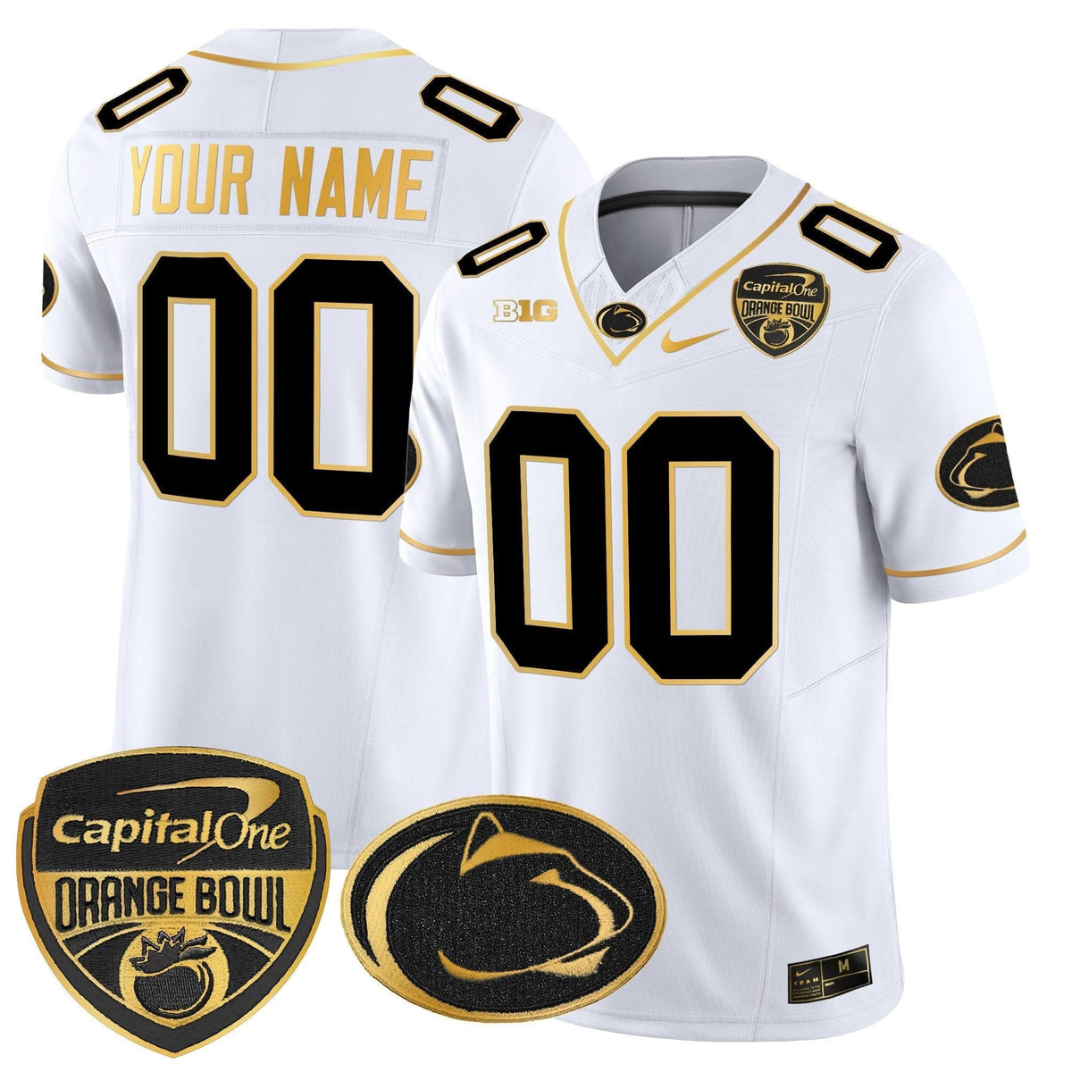 PSU Orange Bowl Patch Gold Vapor Limited Custom Jersey