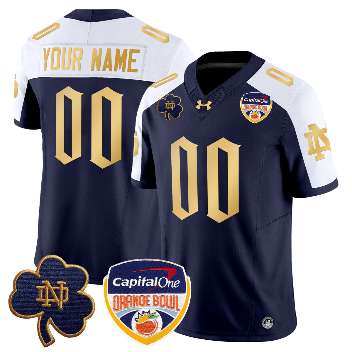 NDFI 2024 Orange Bowl Patch Vapor Limited Custom Jersey V2