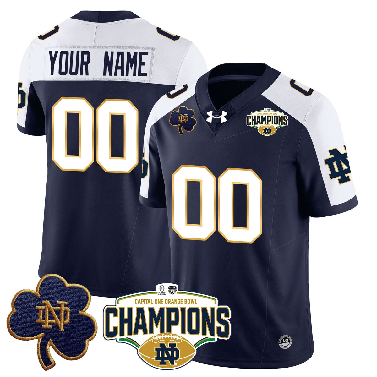 Custom NDFI 2025 Orange Bowl Champions Jersey N5