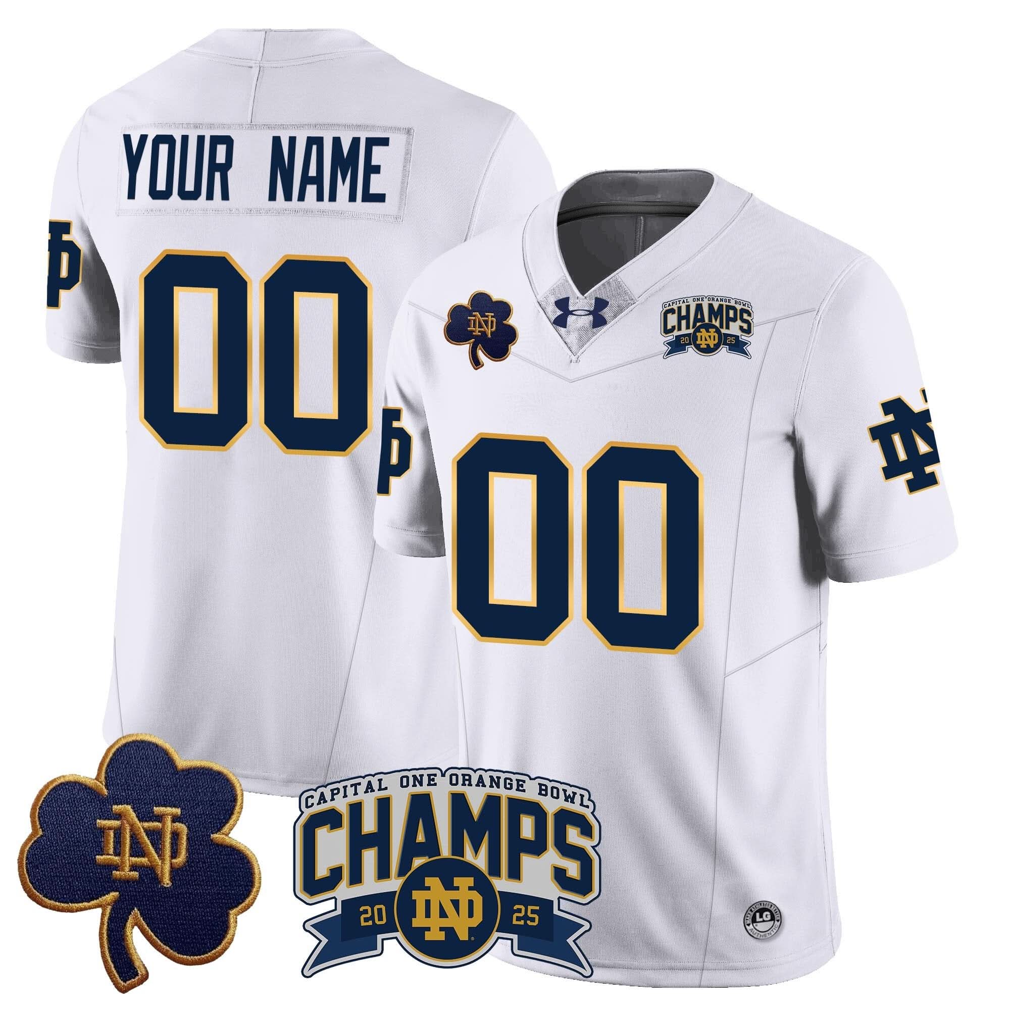 Custom NDFI 2025 Orange Bowl Champions Jersey N6