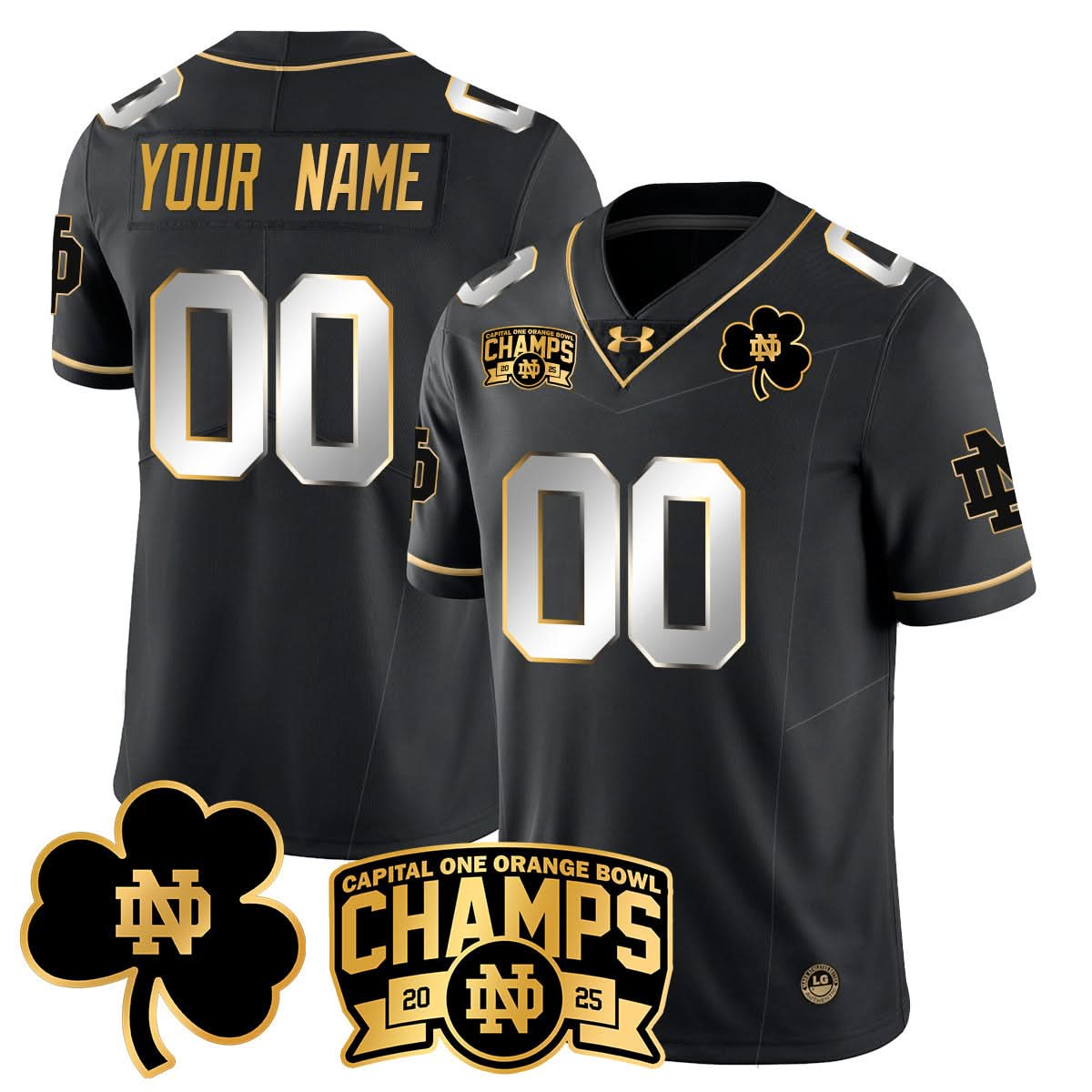 Custom NDFI 2025 Orange Bowl Champions Jersey N6