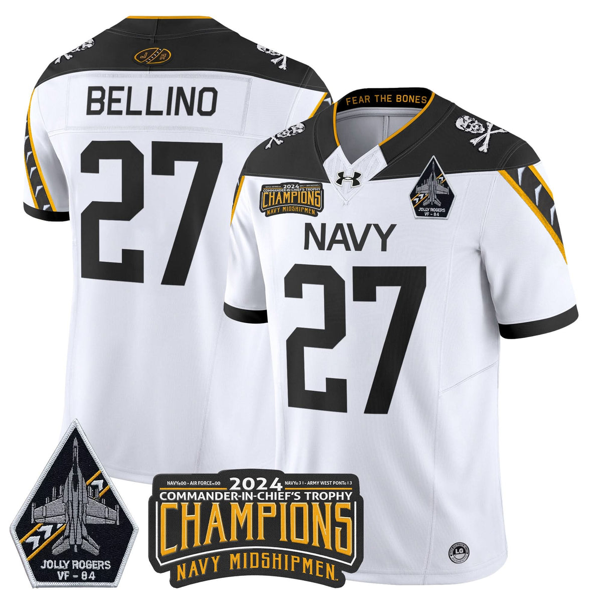 NM 2024 Jolly Rogers VF-84 & Commander-In-Chief's Trophy Champions Patch Vapor Limited Jersey