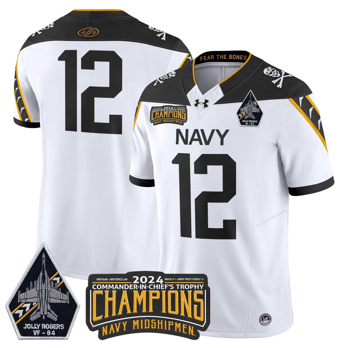 NM 2024 Jolly Rogers VF-84 & Commander-In-Chief's Trophy Champions Patch Vapor Limited Jersey