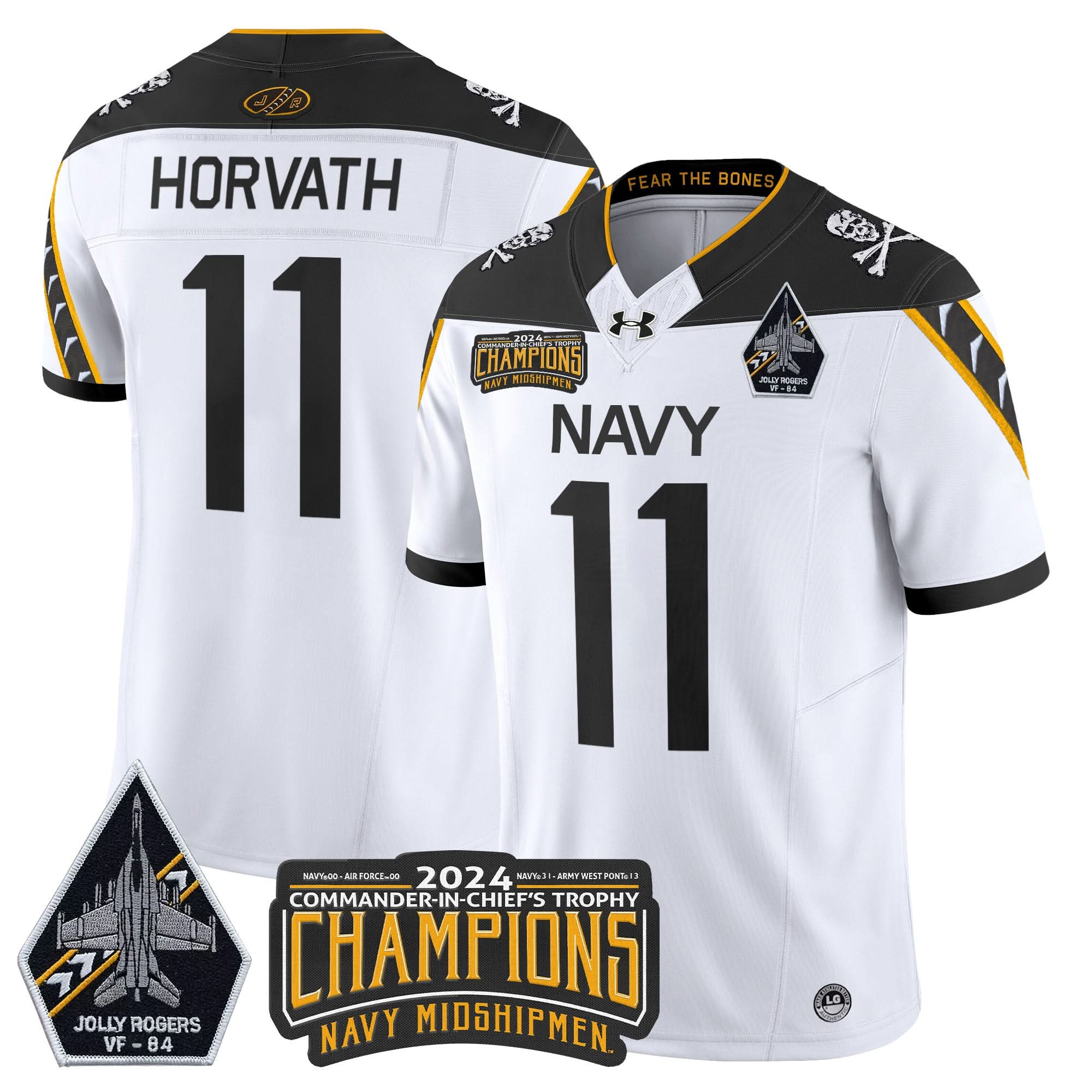 NM 2024 Jolly Rogers VF-84 & Commander-In-Chief's Trophy Champions Patch Vapor Limited Jersey
