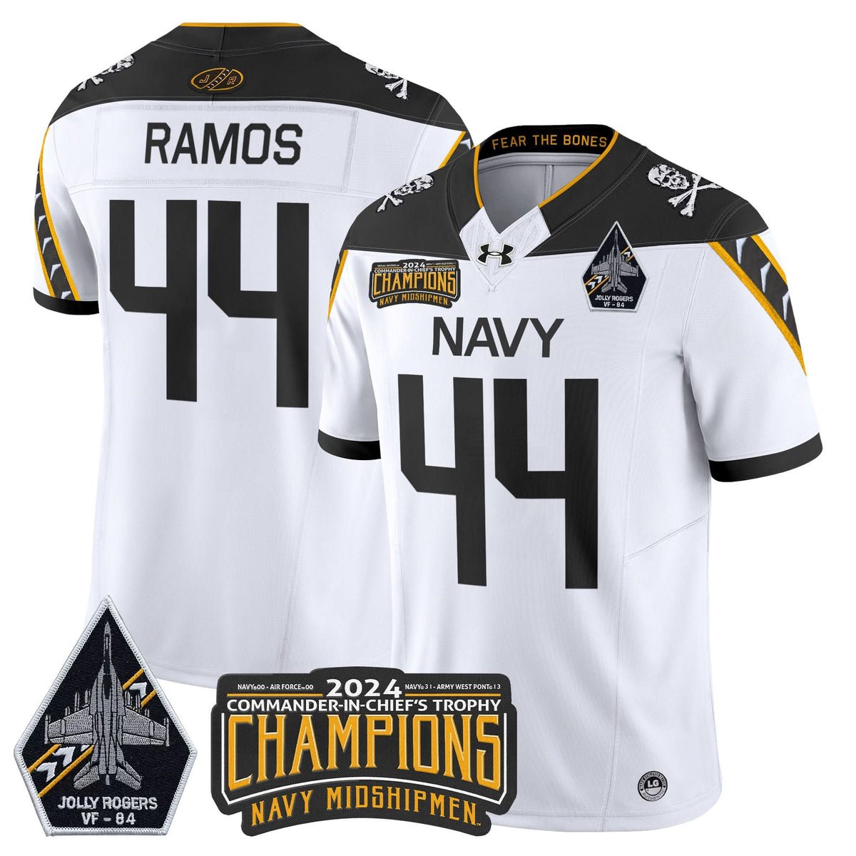 NM 2024 Jolly Rogers VF-84 & Commander-In-Chief's Trophy Champions Patch Vapor Limited Jersey