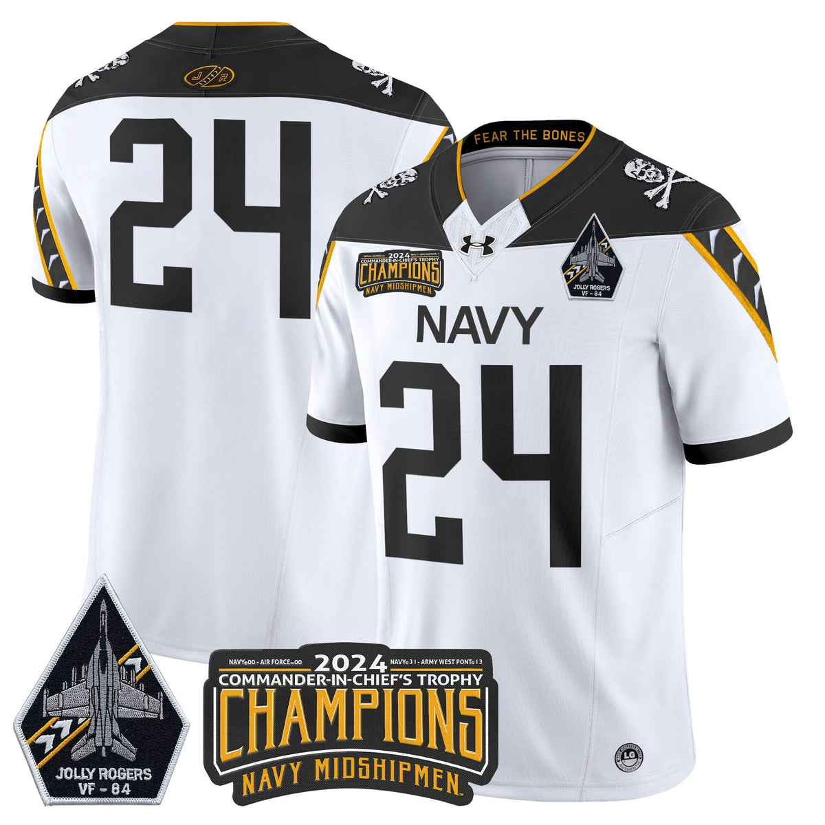 NM 2024 Jolly Rogers VF-84 & Commander-In-Chief's Trophy Champions Patch Vapor Limited Jersey