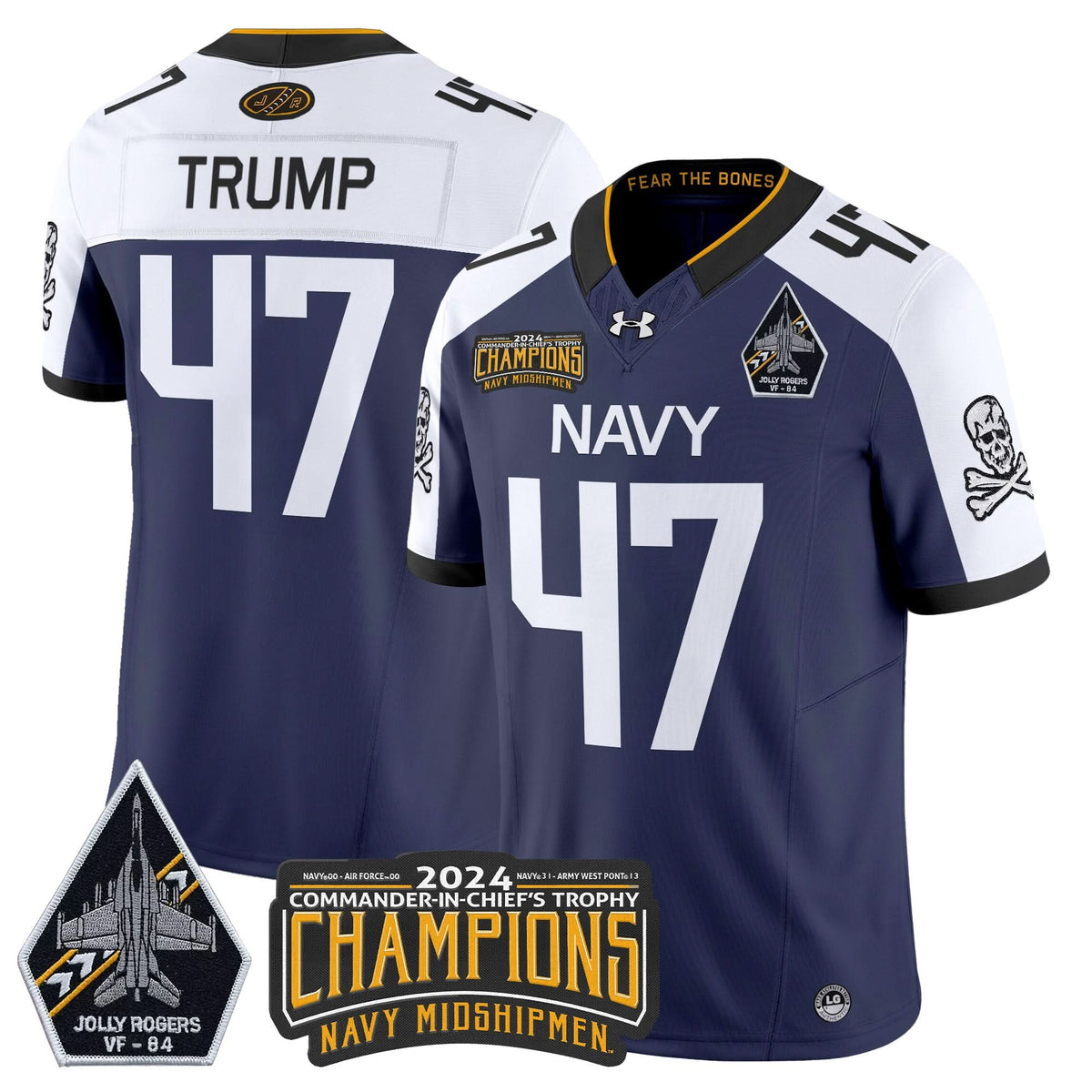 NM 2024 Jolly Rogers VF-84 & Commander-In-Chief's Trophy Champions Patch Vapor Limited Jersey
