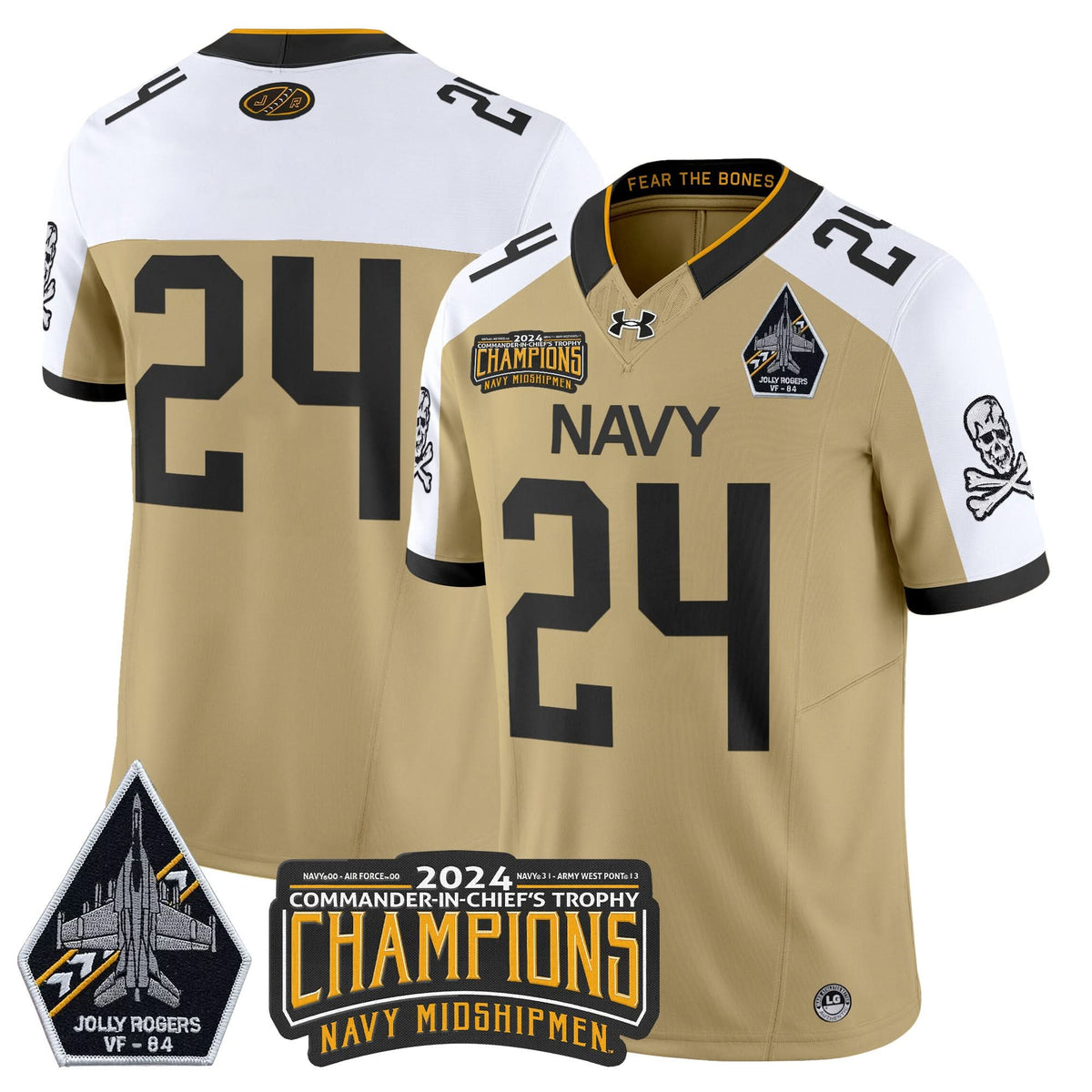NM 2024 Jolly Rogers VF-84 & Commander-In-Chief's Trophy Champions Patch Vapor Limited Jersey