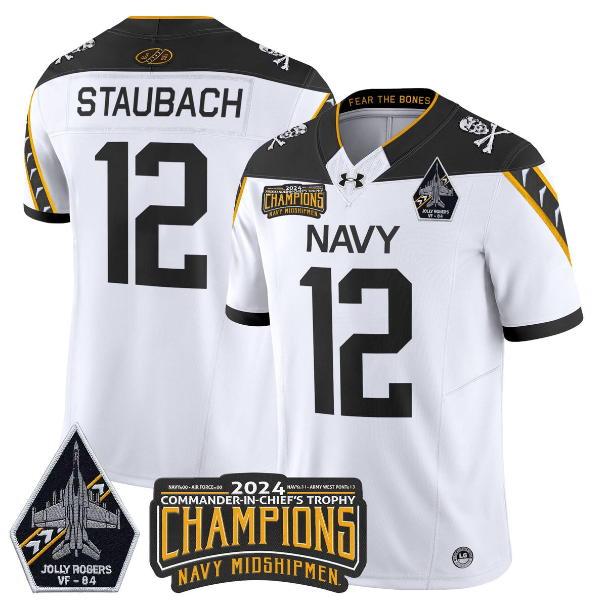 NM 2024 Jolly Rogers VF-84 & Commander-In-Chief's Trophy Champions Patch Vapor Limited Jersey