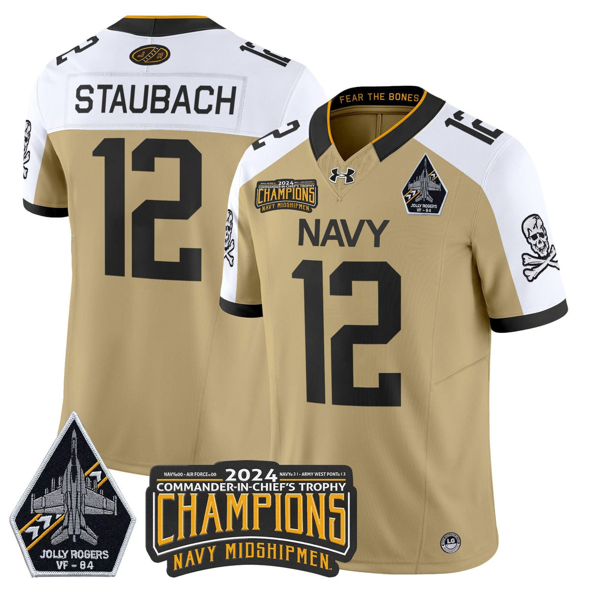 NM 2024 Jolly Rogers VF-84 & Commander-In-Chief's Trophy Champions Patch Vapor Limited Jersey