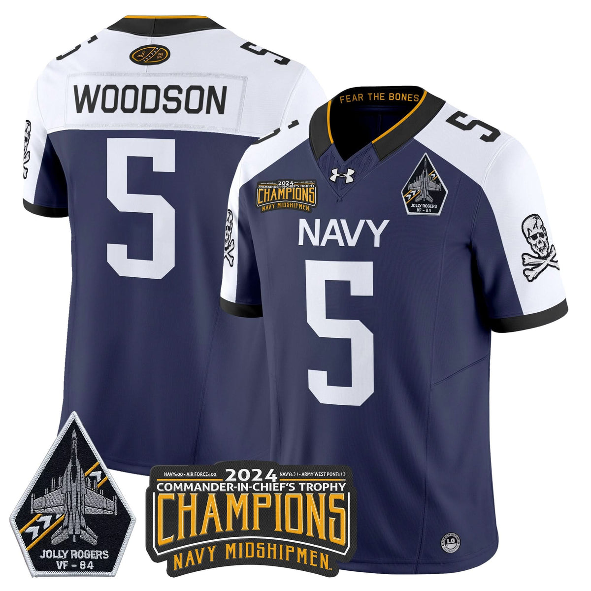 NM 2024 Jolly Rogers VF-84 & Commander-In-Chief's Trophy Champions Patch Vapor Limited Jersey