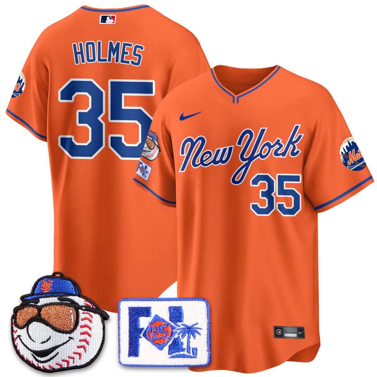 NYM Blue Road 2025 Spring Training Jersey - Stitched