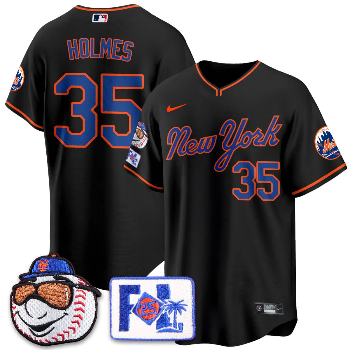 NYM Blue Road 2025 Spring Training Jersey - Stitched