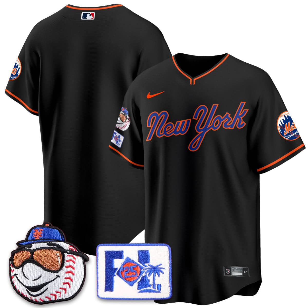 NYM Blue Road 2025 Spring Training Jersey - Stitched