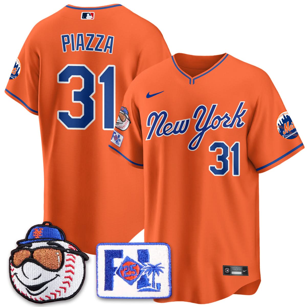 NYM Blue Road 2025 Spring Training Jersey - Stitched