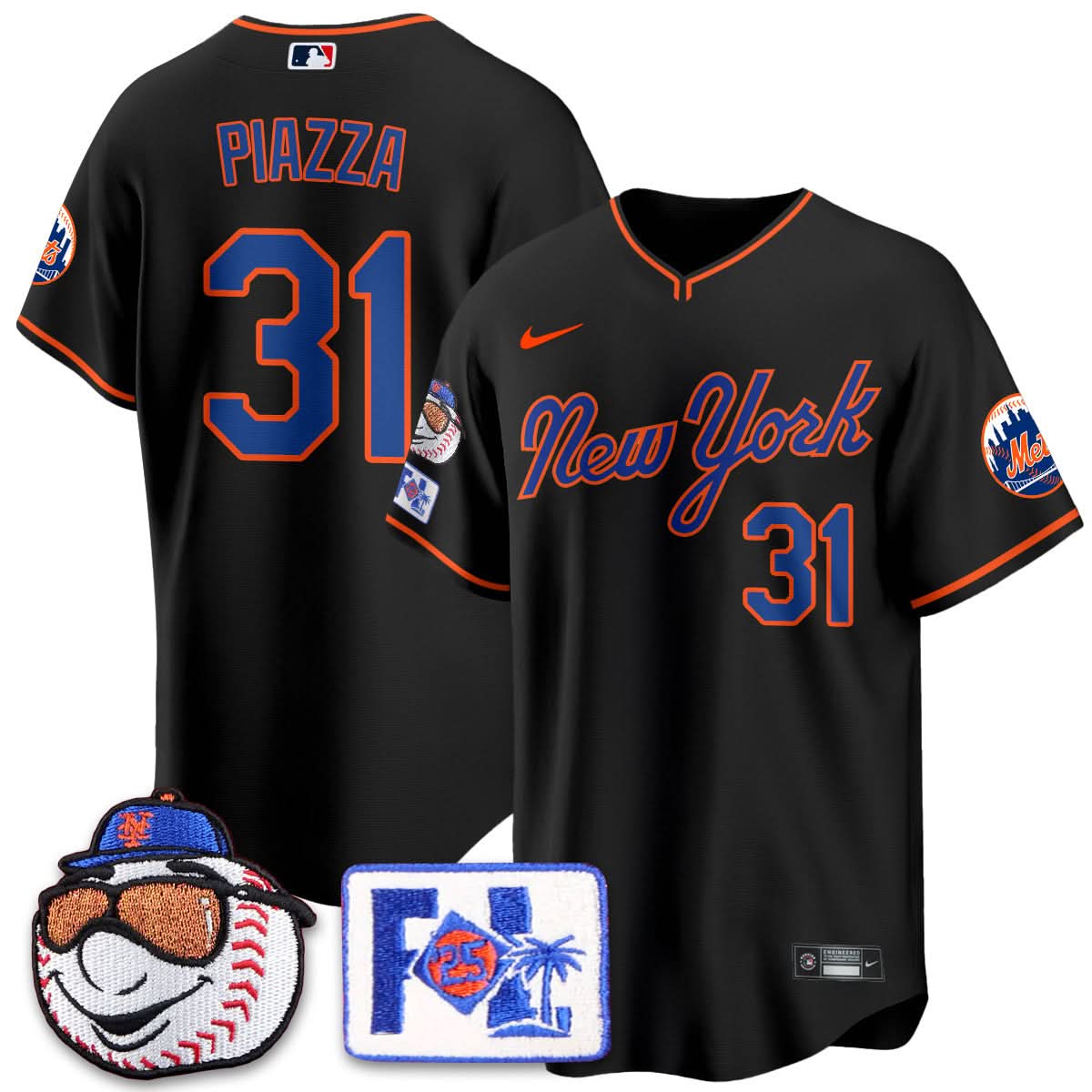 NYM Blue Road 2025 Spring Training Jersey - Stitched