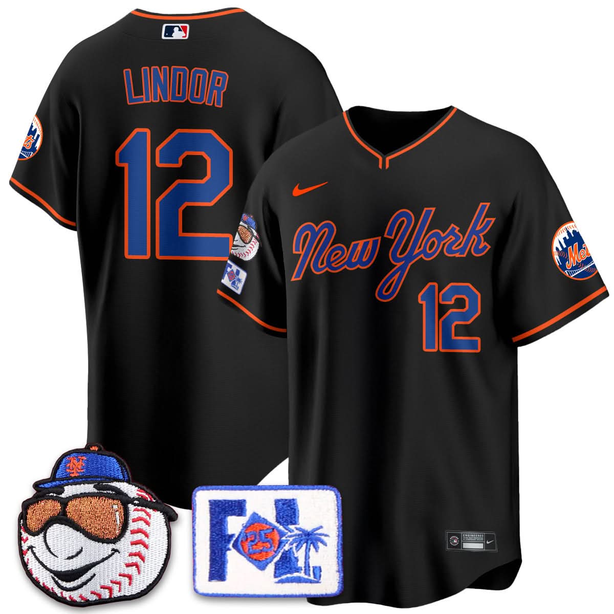 NYM Blue Road 2025 Spring Training Jersey - Stitched