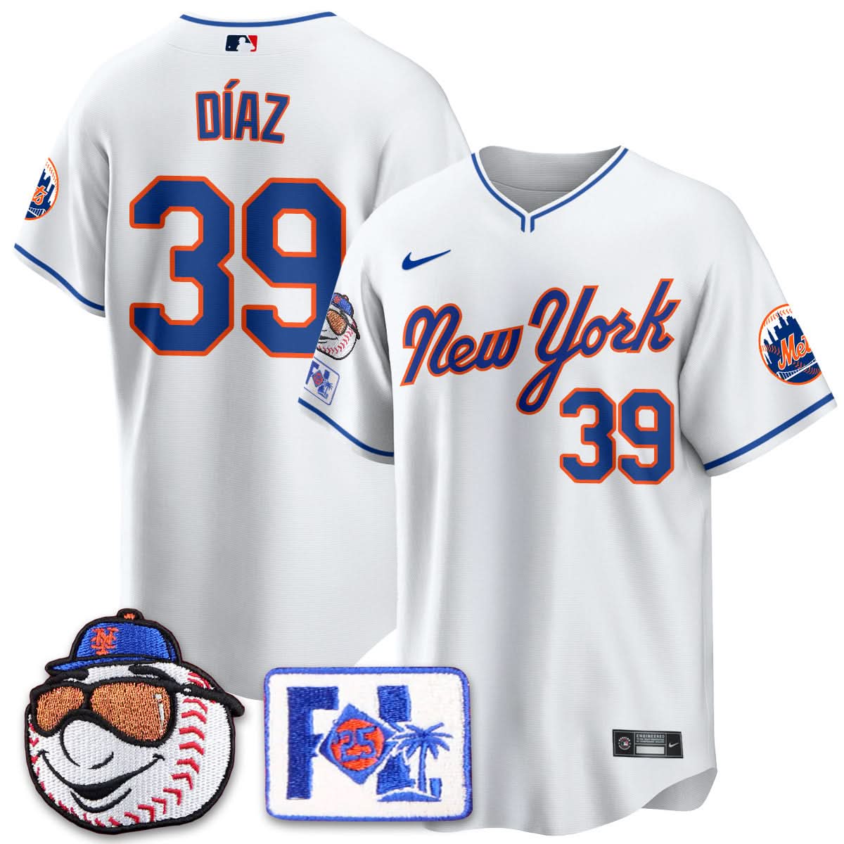 NYM Blue Road 2025 Spring Training Jersey - Stitched