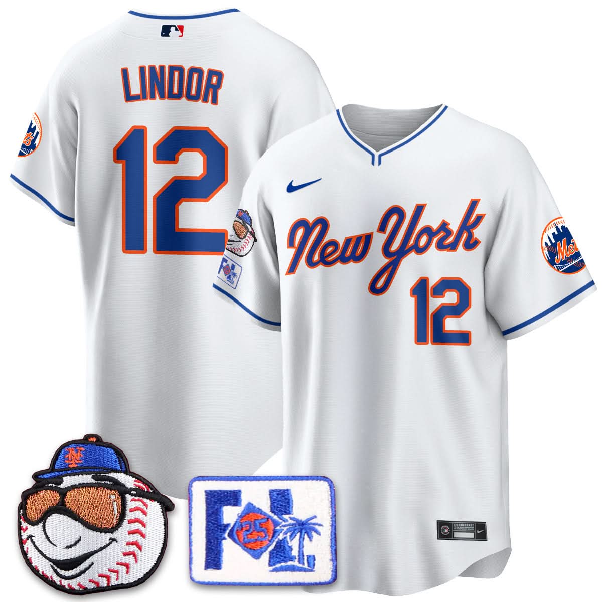 NYM Blue Road 2025 Spring Training Jersey - Stitched