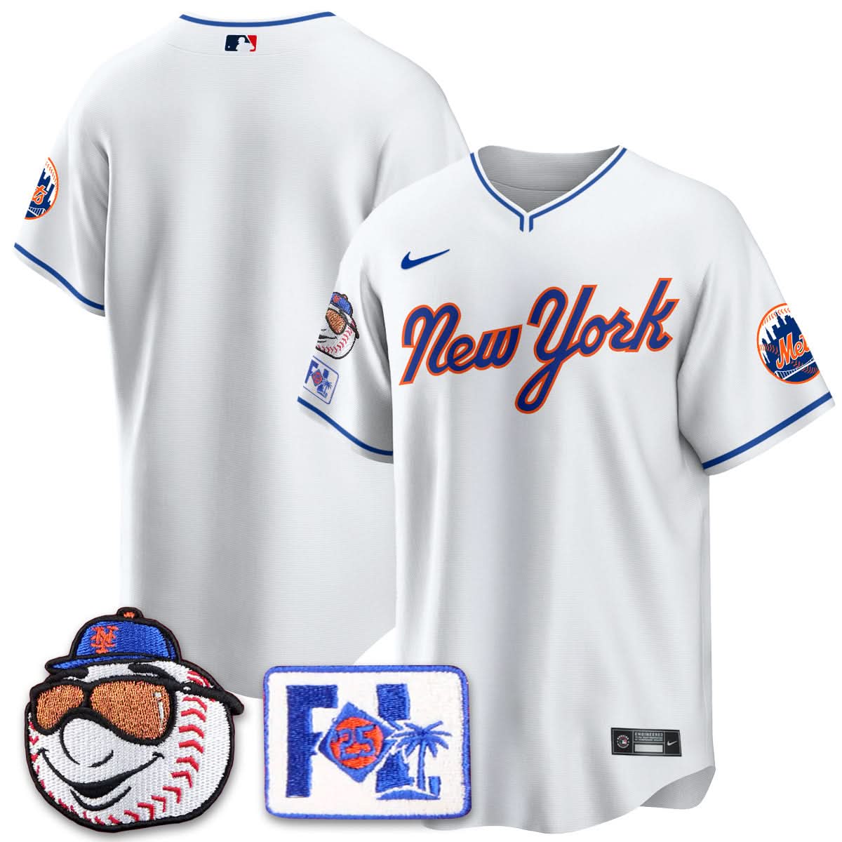 NYM Blue Road 2025 Spring Training Jersey - Stitched