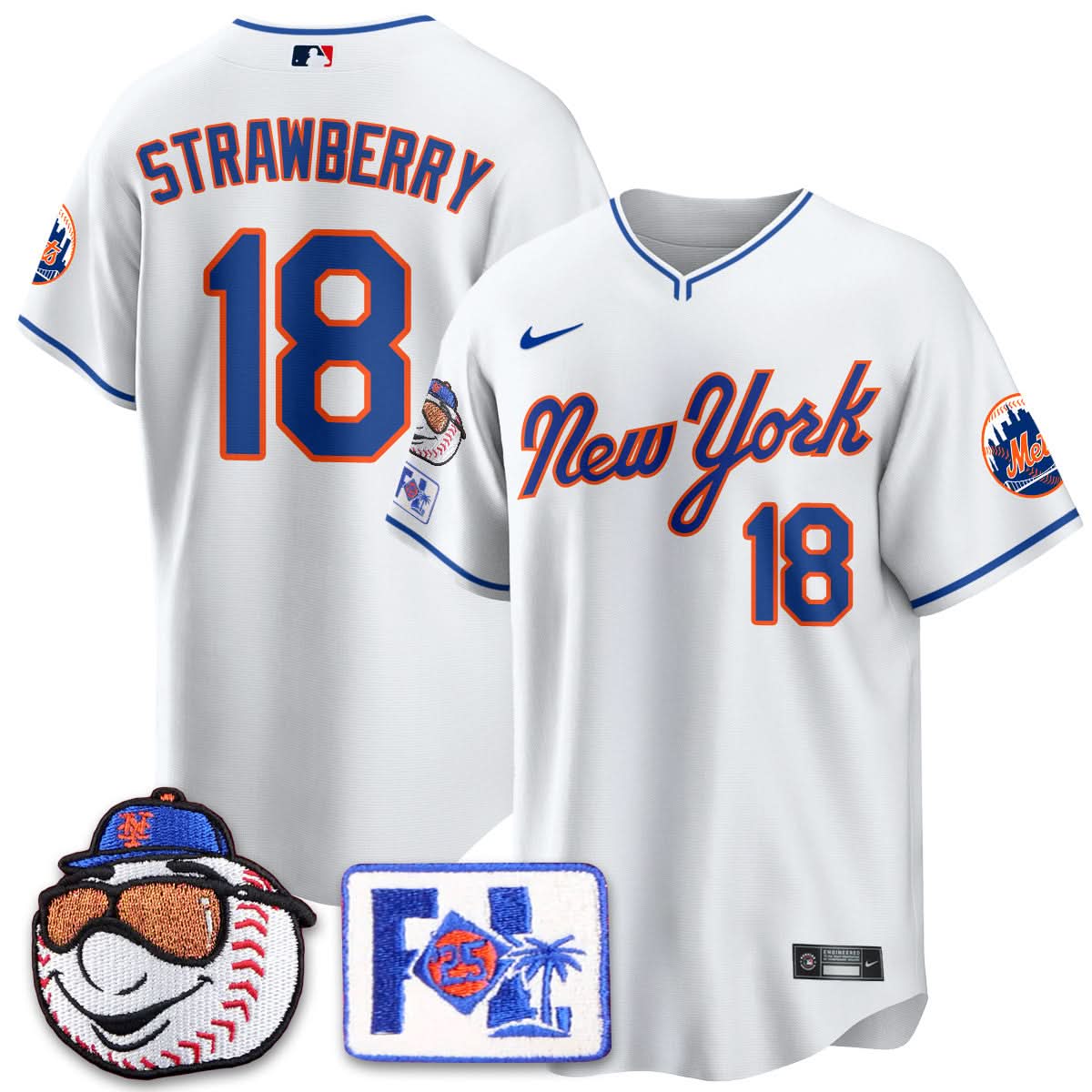 NYM Blue Road 2025 Spring Training Jersey - Stitched