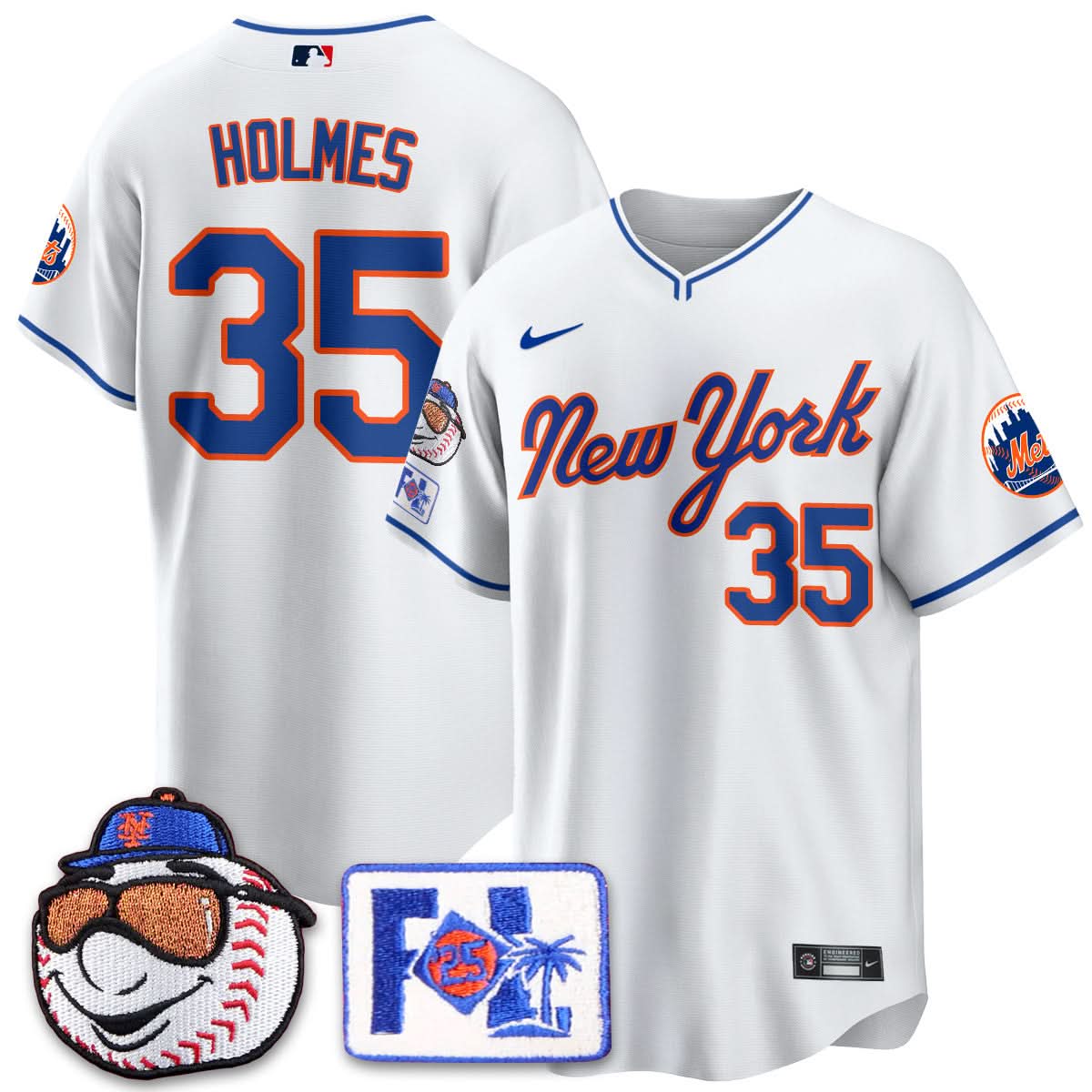 NYM Blue Road 2025 Spring Training Jersey - Stitched