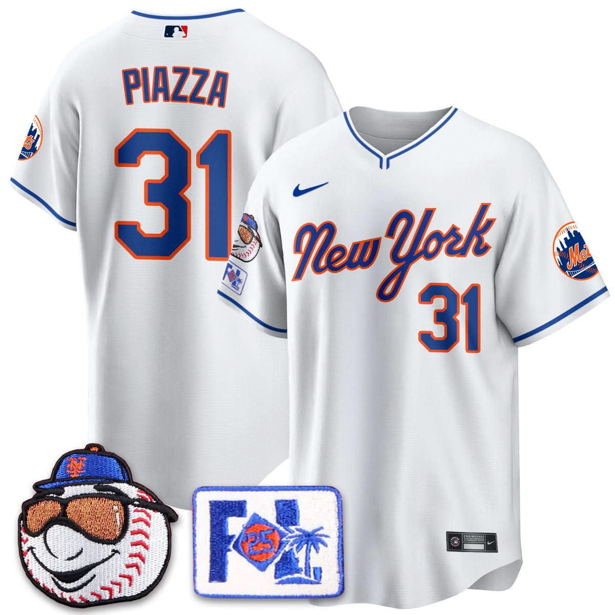 NYM Blue Road 2025 Spring Training Jersey - Stitched