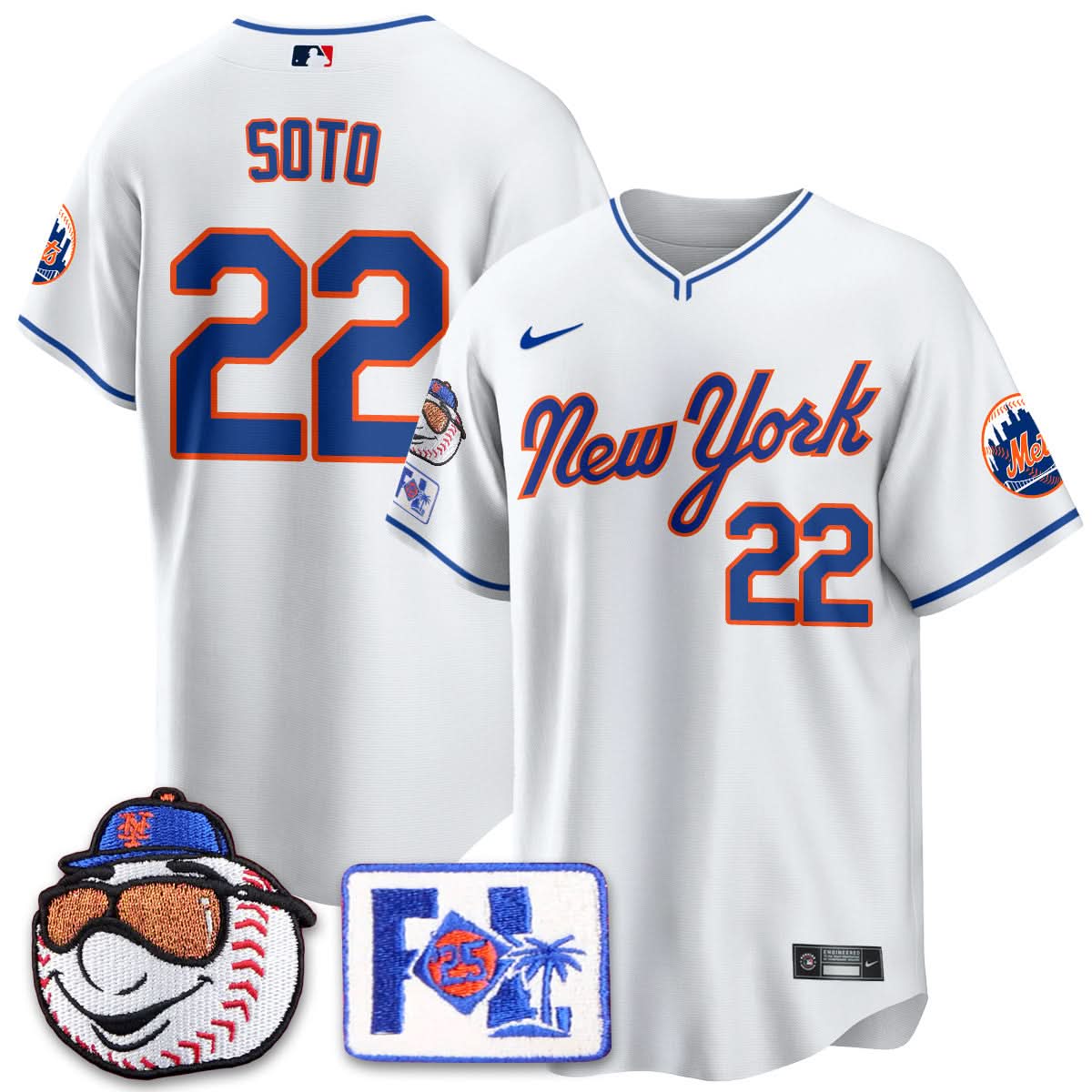 NYM Blue Road 2025 Spring Training Jersey - Stitched