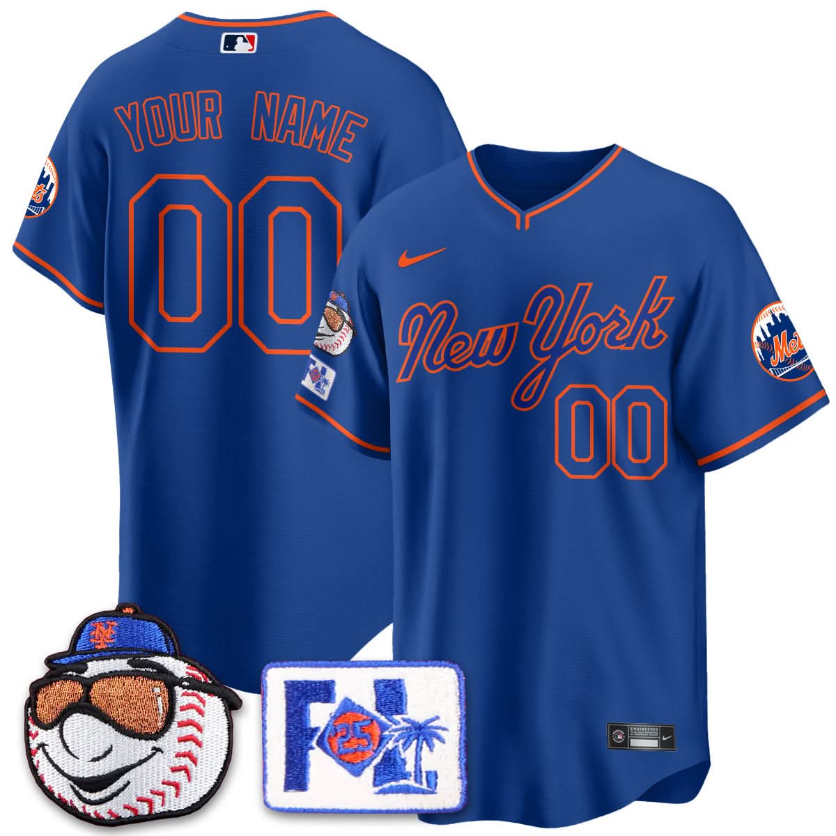 Custom Gender/Name NYM Blue Road 2025 Spring Training Jersey - Stitched
