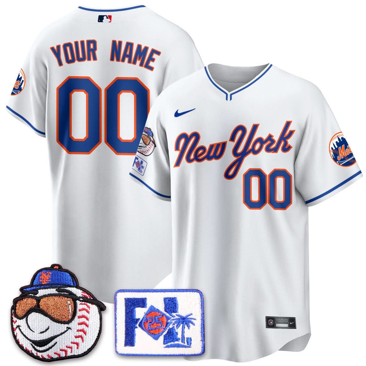 Custom Gender/Name NYM Blue Road 2025 Spring Training Jersey - Stitched