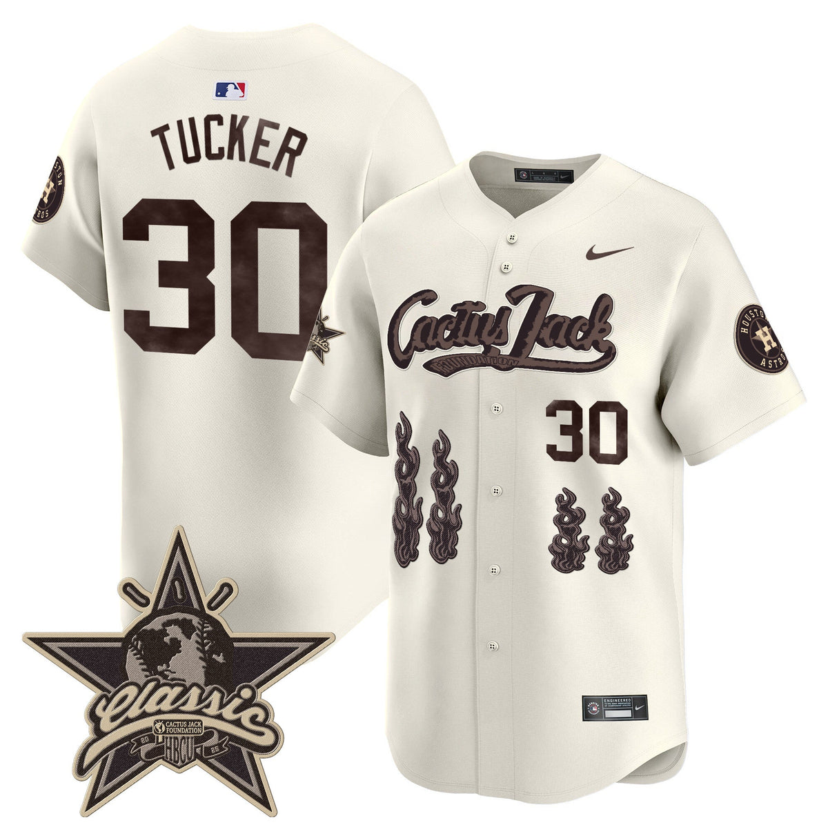 HOU Cactus Jack 2025 Vapor Premier Limited Jersey - Stitched