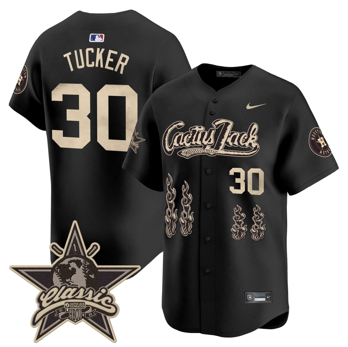 HOU Cactus Jack 2025 Vapor Premier Limited Jersey - Stitched