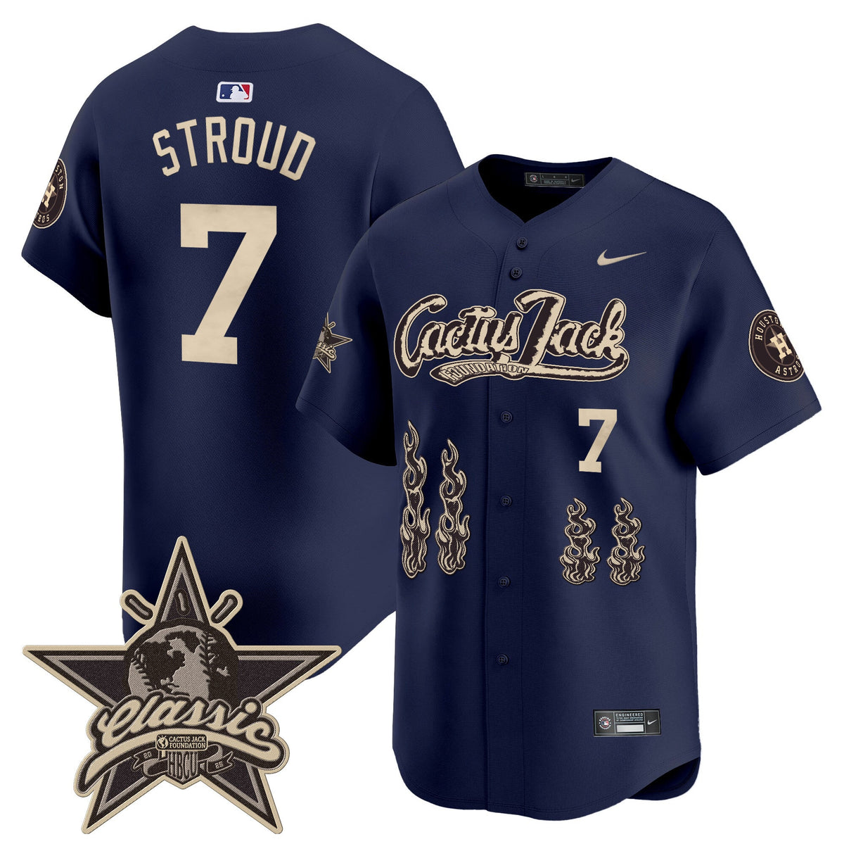 HOU Cactus Jack 2025 Vapor Premier Limited Jersey - Stitched