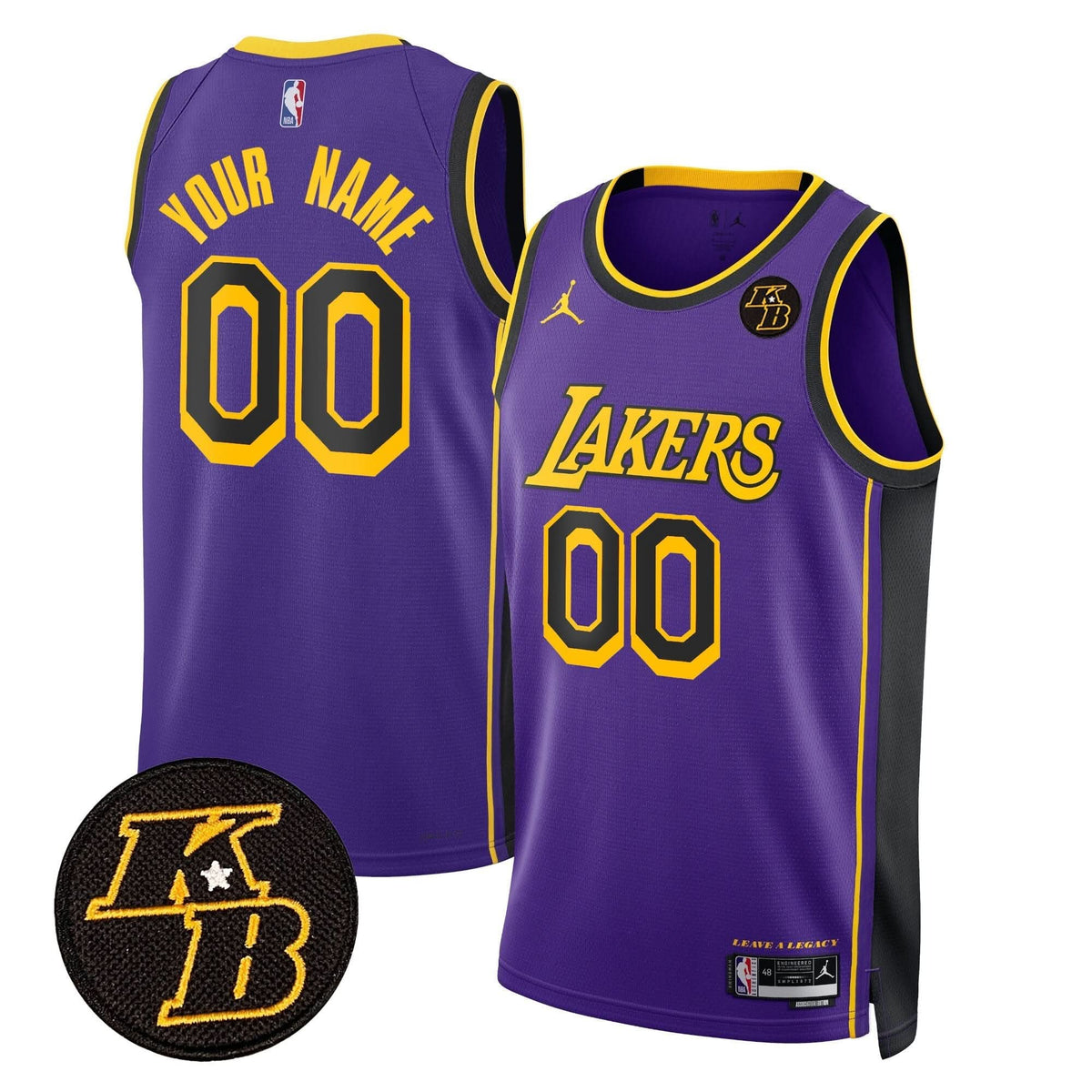 LAL Kobe Bryant Patch Swingman Custom Jersey - Stitched