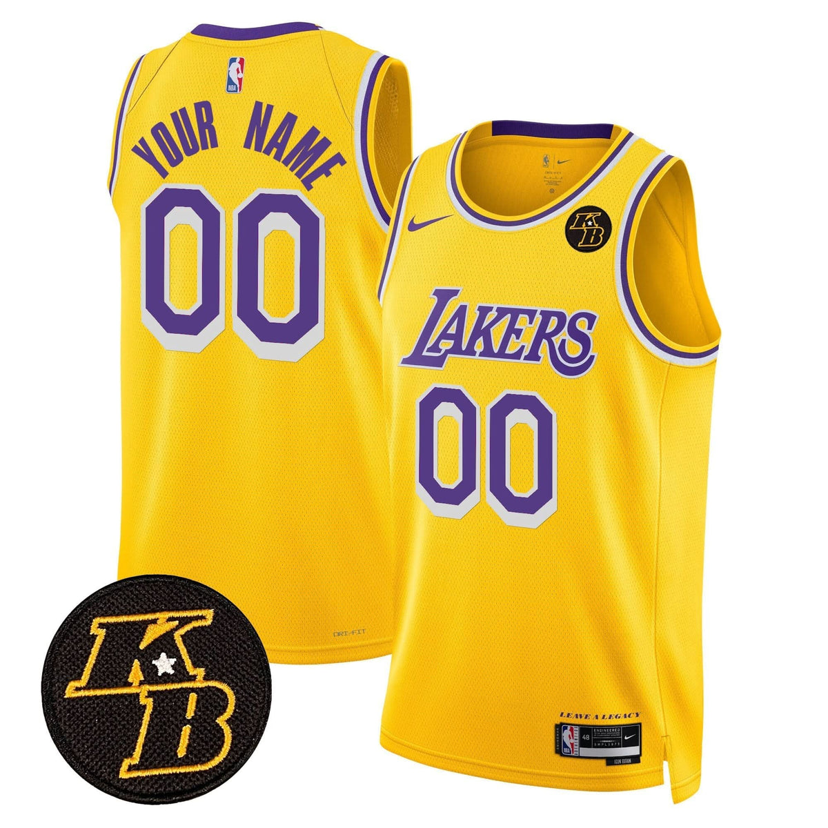 LAL Kobe Bryant Patch Swingman Custom Jersey - Stitched
