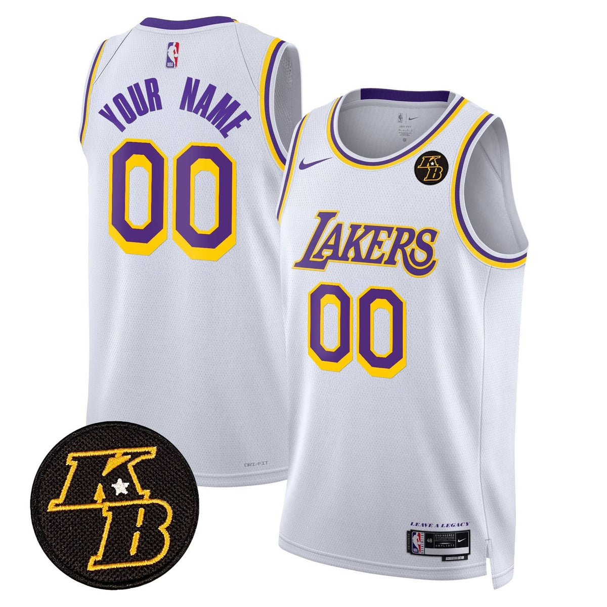 LAL Kobe Bryant Patch Swingman Custom Jersey - Stitched