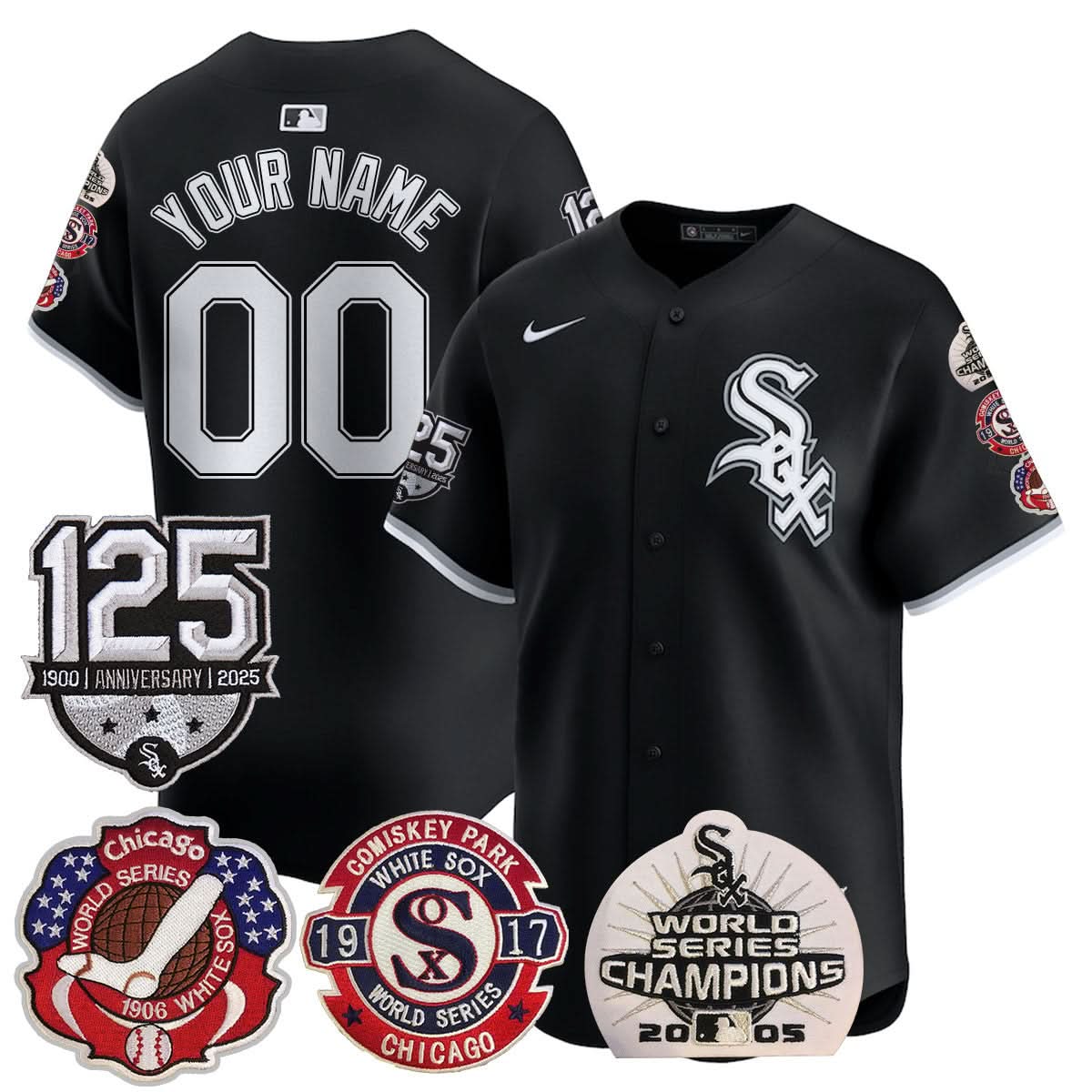 CustomCWS 125th Anniversary - World Series Champions Jersey - Stitched