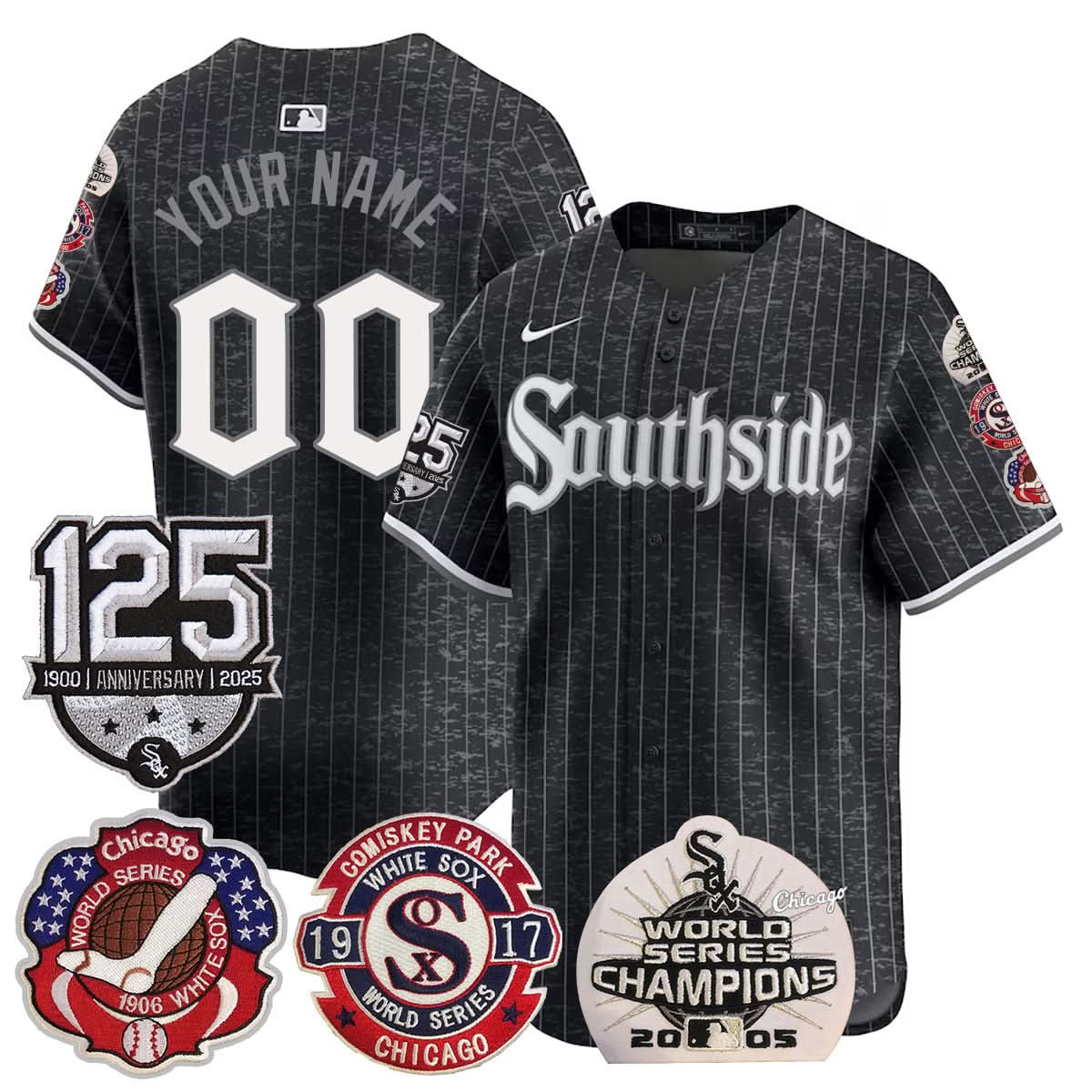 CustomCWS 125th Anniversary - World Series Champions Jersey - Stitched