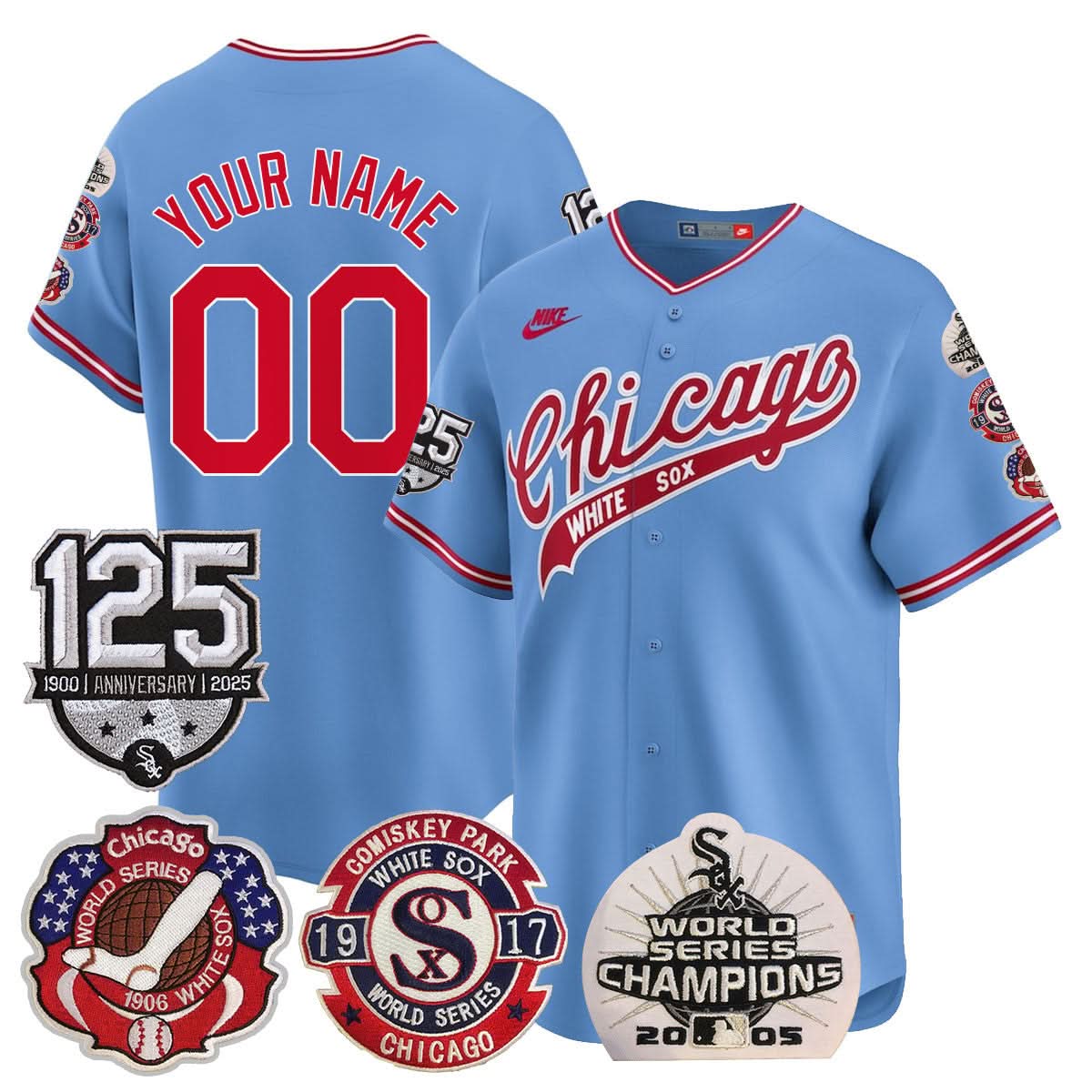 CustomCWS 125th Anniversary - World Series Champions Jersey - Stitched