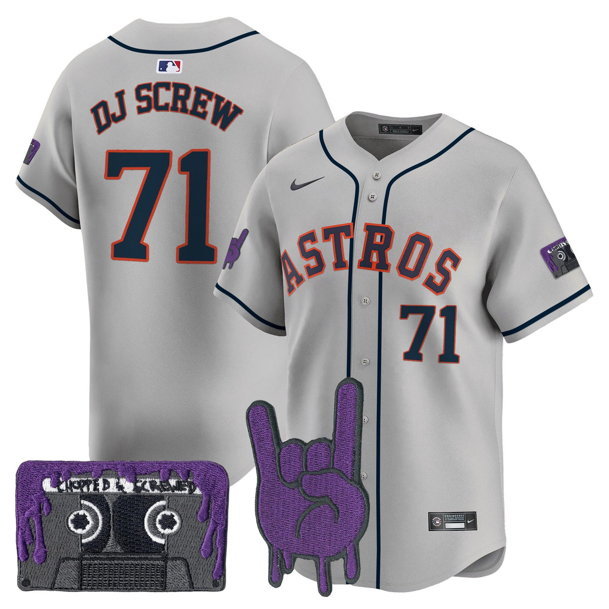 HOU DJ Screw Patch Vapor Premier Limited Jersey - Stitched