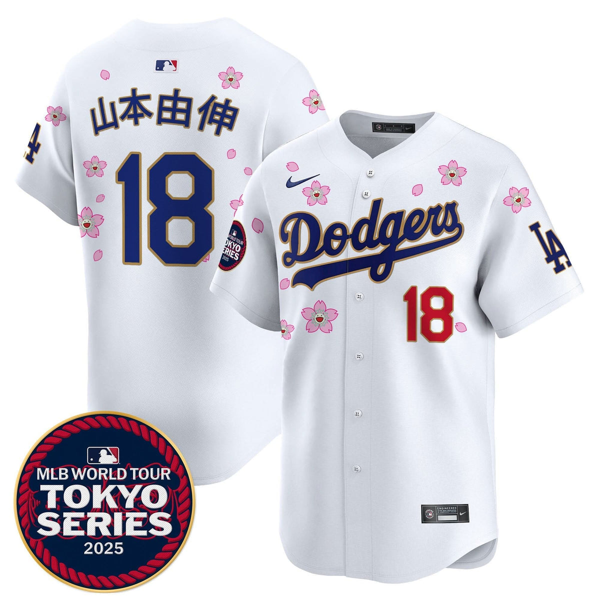 LAD Tokyo Series 2025 Gold Trim Vapor Premier Limited Jersey - Stitched