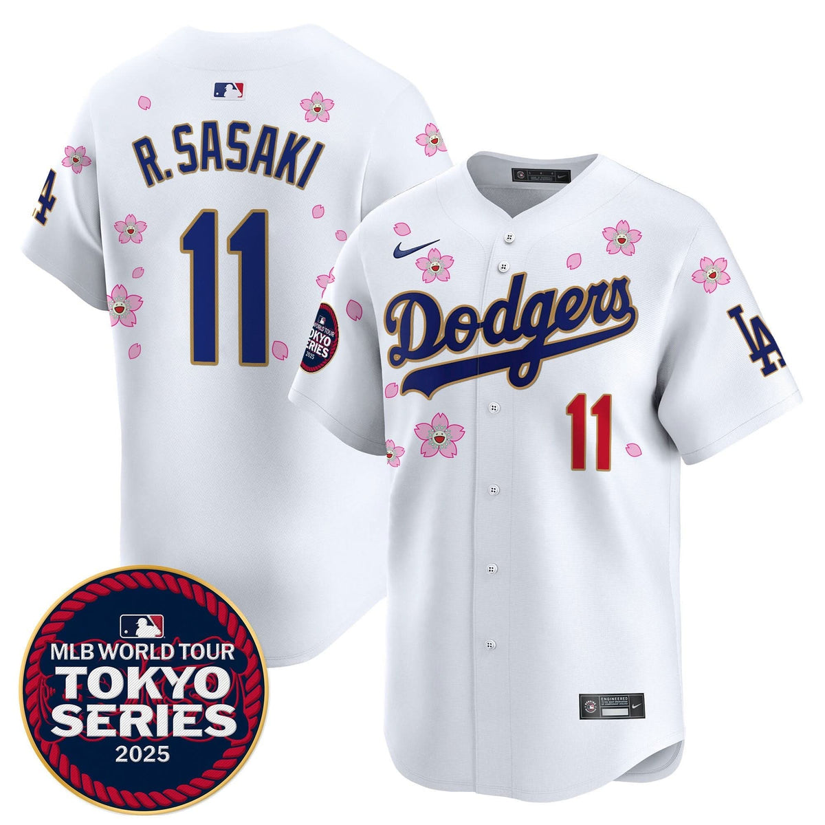 LAD Tokyo Series 2025 Gold Trim Vapor Premier Limited Jersey - Stitched