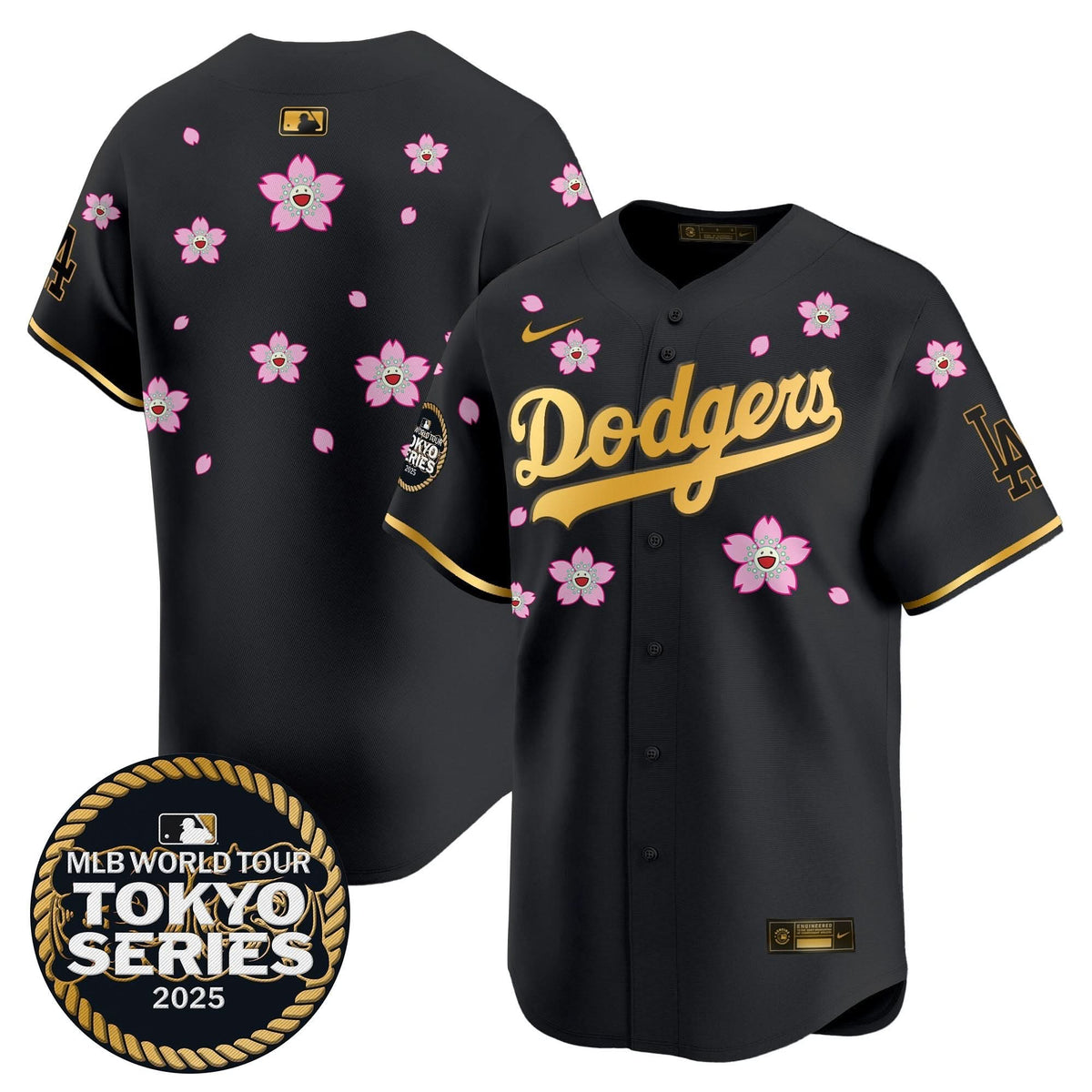 LAD Tokyo Series 2025 Gold Trim Vapor Premier Limited Jersey V2 - Stitched