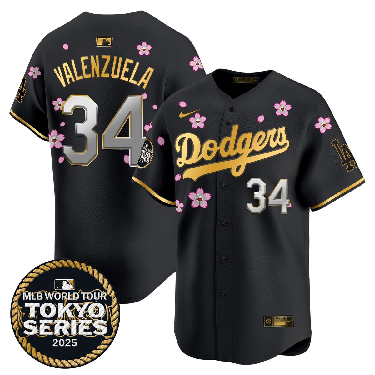 LAD Tokyo Series 2025 Gold Trim Vapor Premier Limited Jersey V2 - Stitched