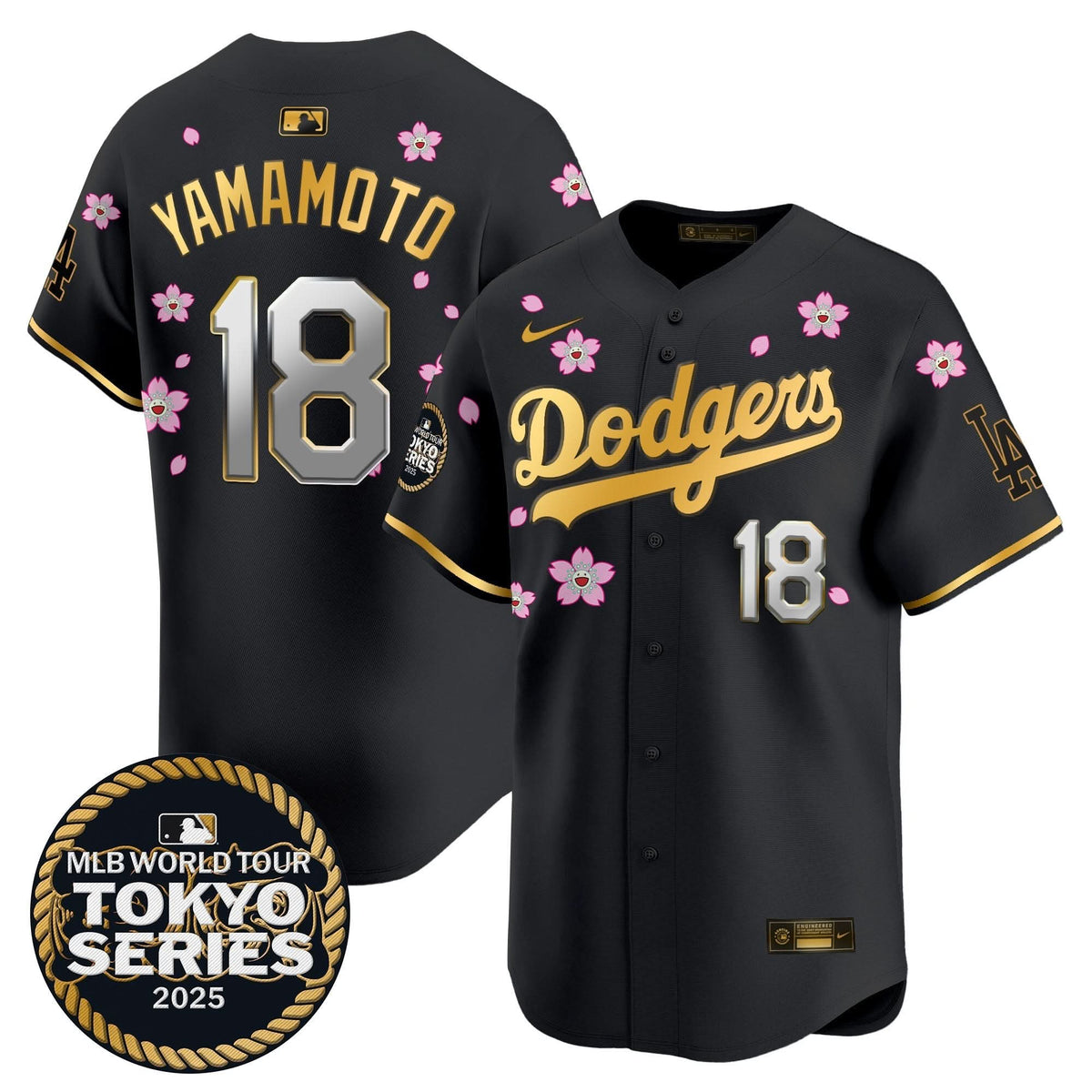 LAD Tokyo Series 2025 Gold Trim Vapor Premier Limited Jersey V2 - Stitched