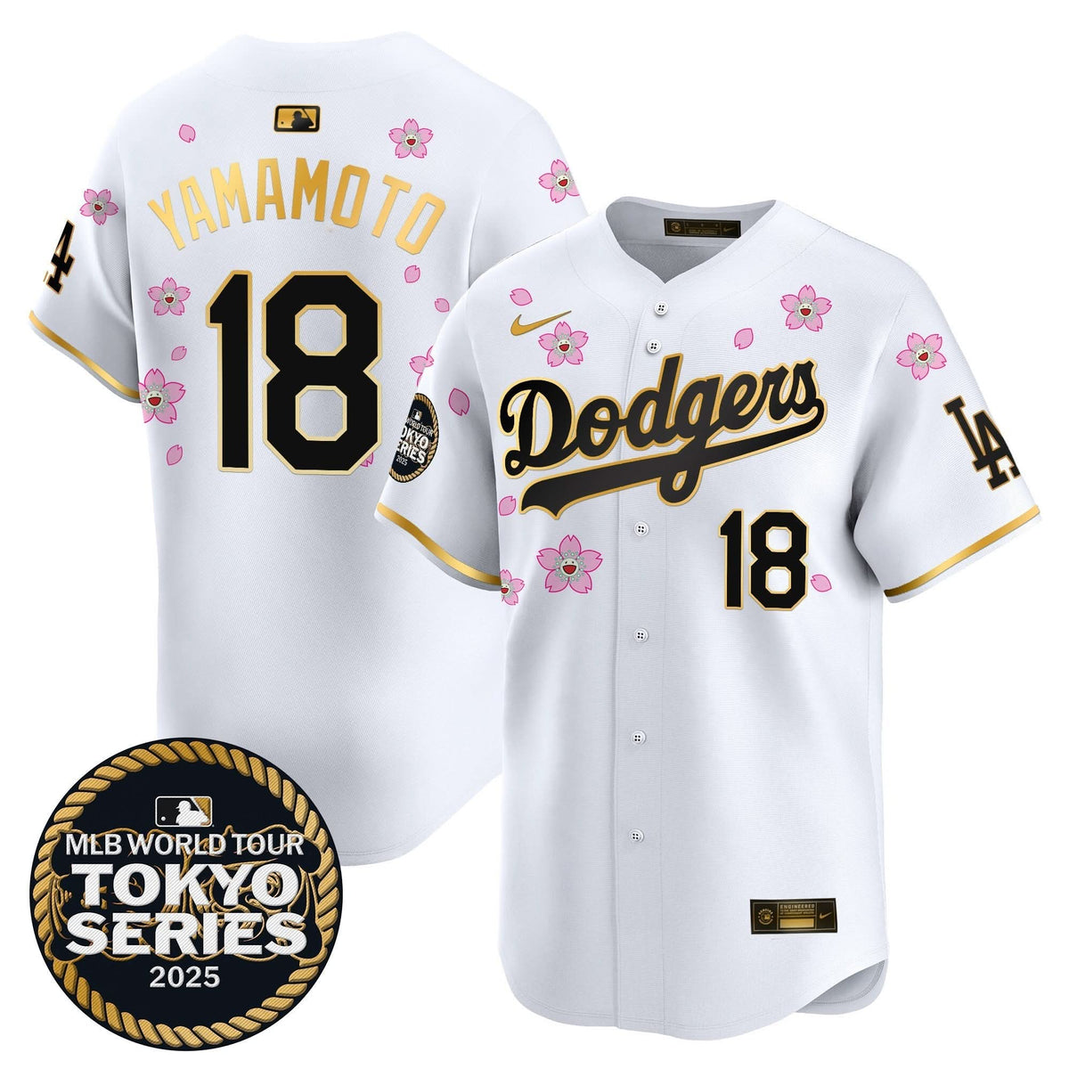 LAD Tokyo Series 2025 Gold Trim Vapor Premier Limited Jersey V2 - Stitched