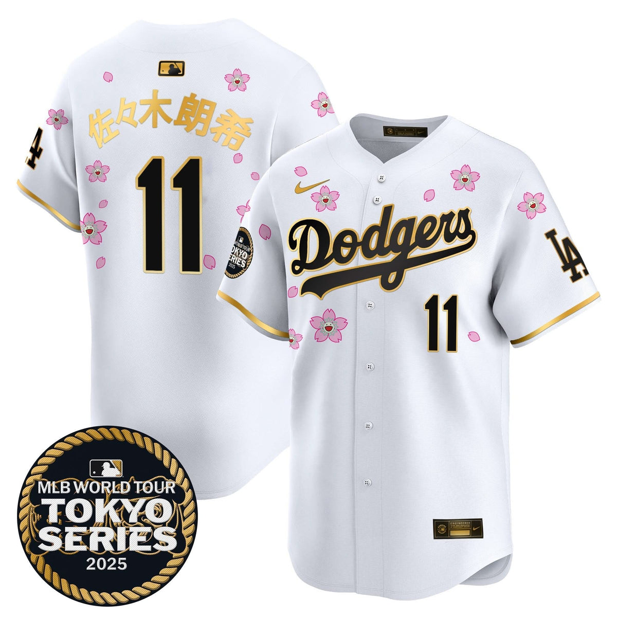 LAD Tokyo Series 2025 Gold Trim Vapor Premier Limited Jersey V2 - Stitched