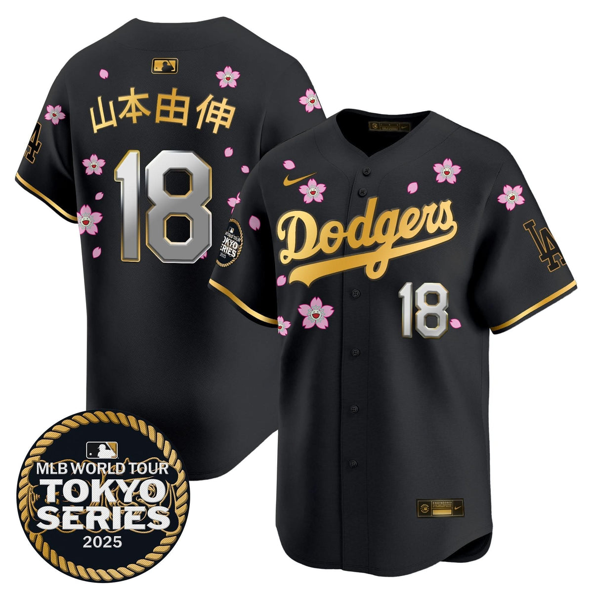 LAD Tokyo Series 2025 Gold Trim Vapor Premier Limited Jersey V2 - Stitched