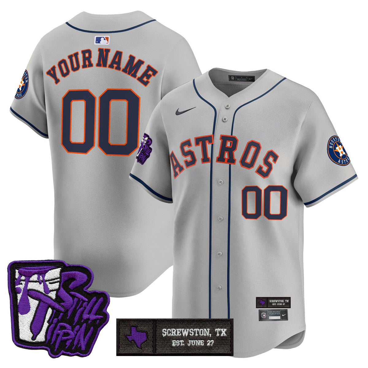 HOU DJ Screw Still Tippin Purple Patch Vapor Premier Limited Custom Jersey - Stitched
